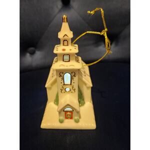 Lighted Lenox Ornament "Little Christmas Chapel Ornament" with New Batteries